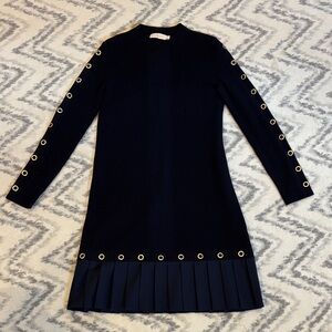 Tory Burch Navy Dress with Gold Eyelets
